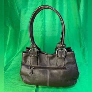 Tignanello Brown Pebbled 100% Leather Handbag